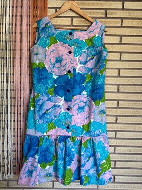 70's Floral Shift Dress - NEW - Size 8 - 10 - Summer Floral Frock - Summer Shift